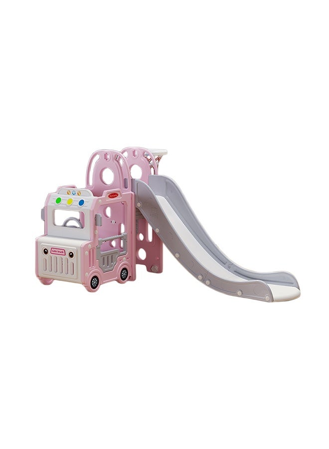 JSAITOYS Multifunctional Kids Cartoon Bus Slide - with Widened Safety Platform & Simulated Steering Wheel N06016P - Image 1