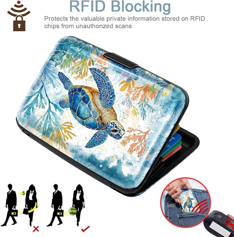 Coco Rossi Mini Credit Card Holder for Women or Men,RFID Blocking Slim Hard Card Case ID Case Travel Wallet - Image 4