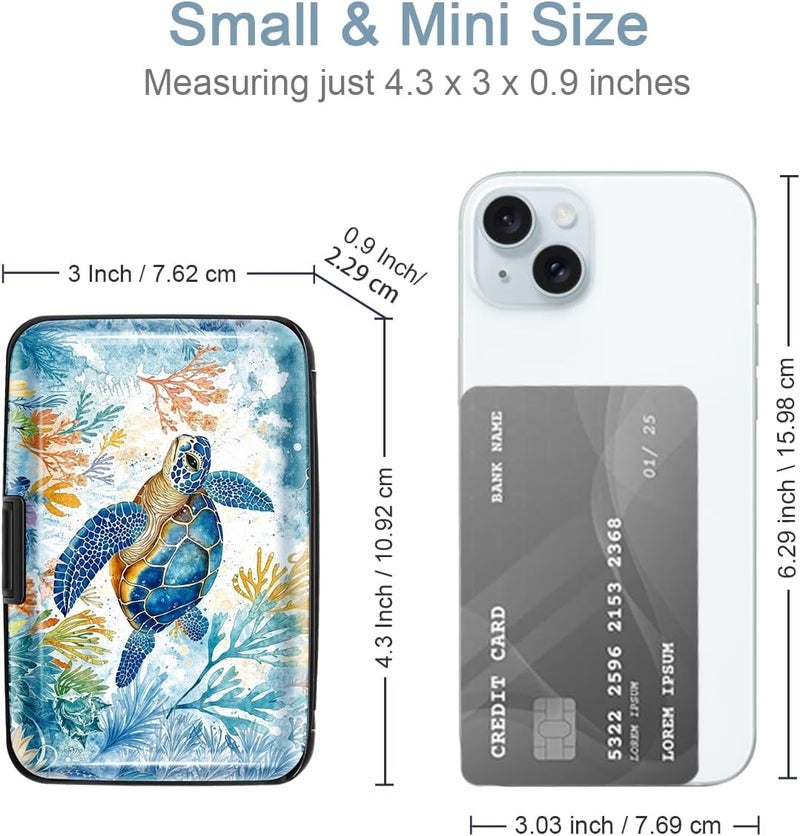 Coco Rossi Mini Credit Card Holder for Women or Men,RFID Blocking Slim Hard Card Case ID Case Travel Wallet - Image 5
