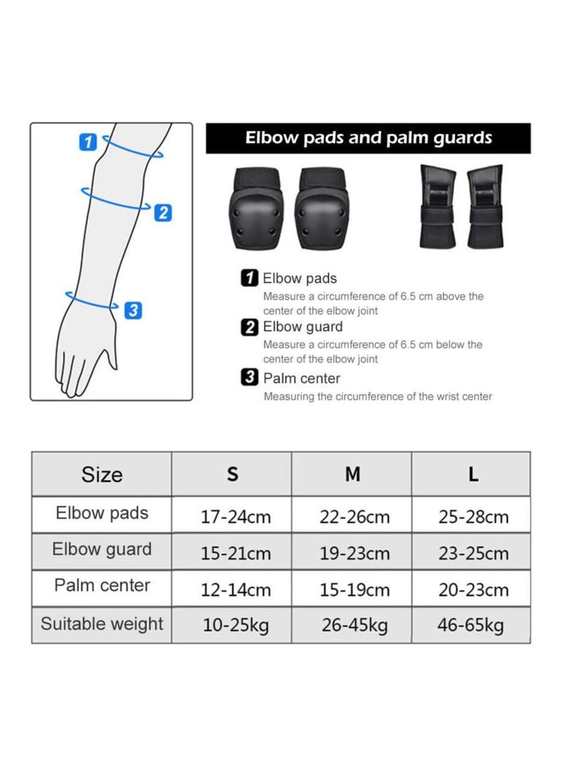 Generic kids protective gear 6 packs knee pads 6pcs adults kids knee pads elbow pads wrist guards set protective gear set for skating skateboard cycling - Image 2