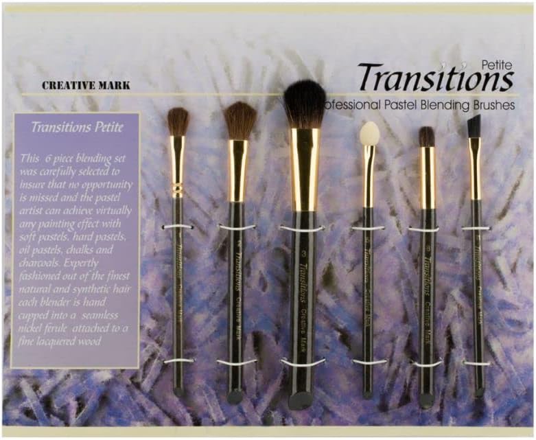 Professional Artist Petite Transitions Pastel, Chalk and Charcoal Pastellist Blender Brush - Small Set of 6