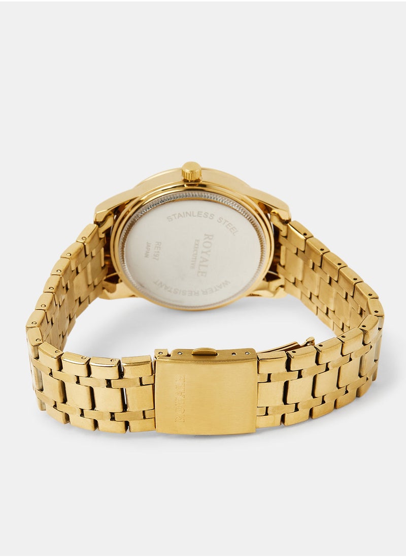 Royale Mega Round Shape Analog Wrist Watch RE197/12 - 40mm - Gold  - Image 2