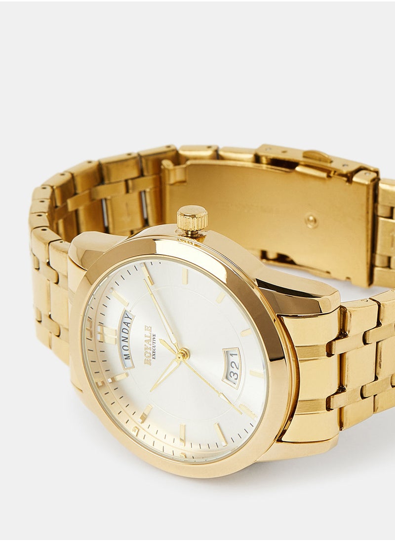 Royale Mega Round Shape Analog Wrist Watch RE197/12 - 40mm - Gold  - Image 3