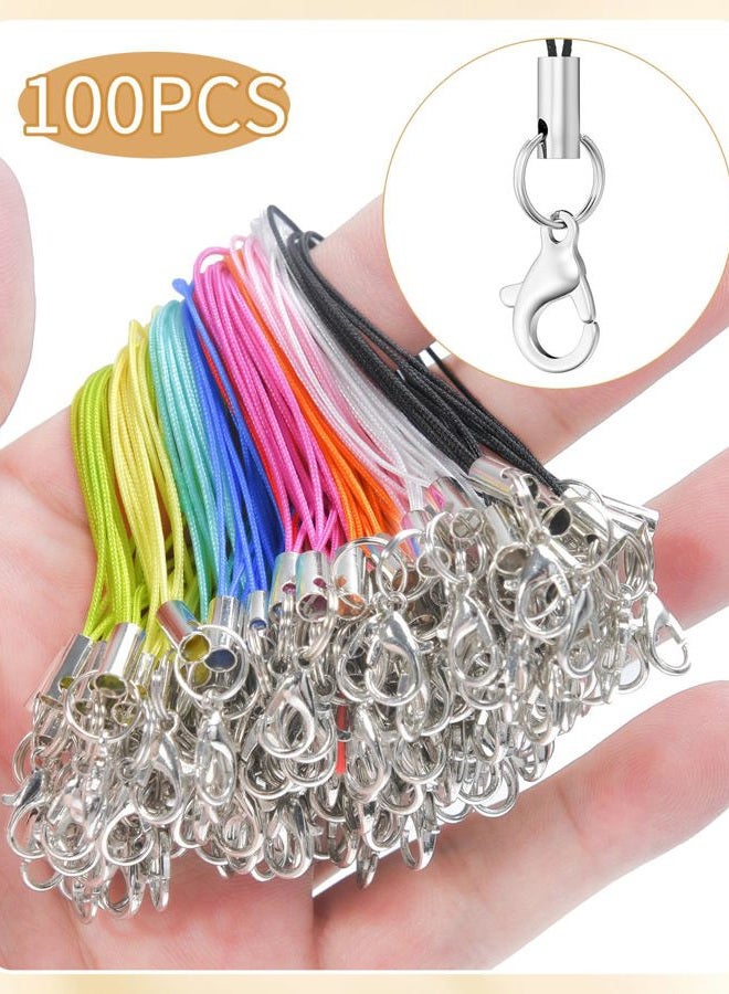 MKCYD 100Pcs Phone Charms Strap with Lobster Clasp Lanyard Straps,Lariat Lanyard Charms Pendant Clasp for Cell Phone USB Keychains DIY Jewelry Accessories - Image 2