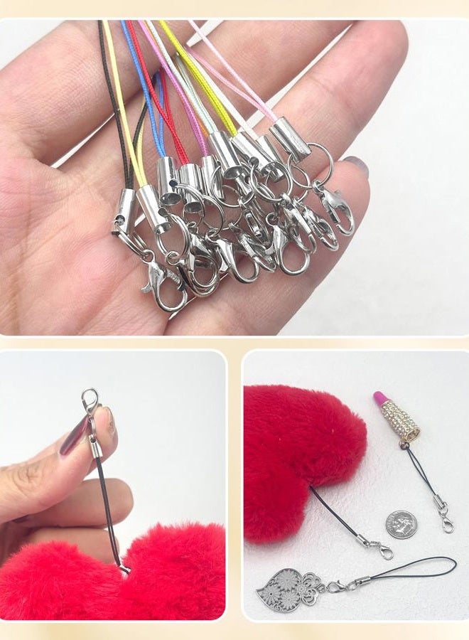 MKCYD 100Pcs Phone Charms Strap with Lobster Clasp Lanyard Straps,Lariat Lanyard Charms Pendant Clasp for Cell Phone USB Keychains DIY Jewelry Accessories - Image 3