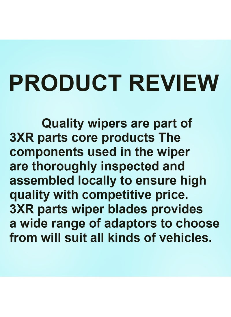 3XR - 3xr 2 قطع شفرات ممسحة الزجاج للسيارة 14" 350 ملم. مجموعة شفرات ممسحة ذات جودة عالية شاملة - Image 1