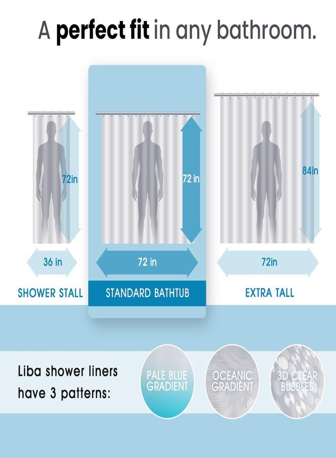 LiBa PEVA Shower Curtain Liner with 12 Plastic Rings - 8G Waterproof Shower Liner for Bathroom, 72x72 Inch Stall Shower Curtain Liner with Magnets, Oceanic Gradient Weighted - Image 4