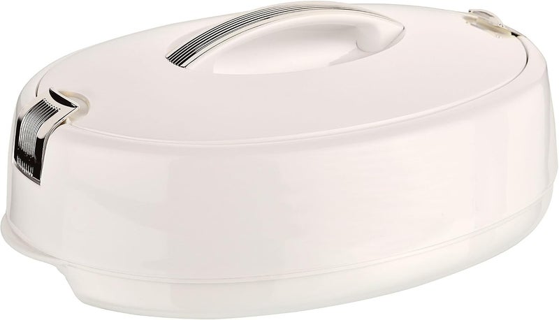 Zinnia Elegant Oval Deluxe Thermo Hot Pot, 5L - Stainless Steel Interior, Plastic Exterior, Modern Design - Image 1