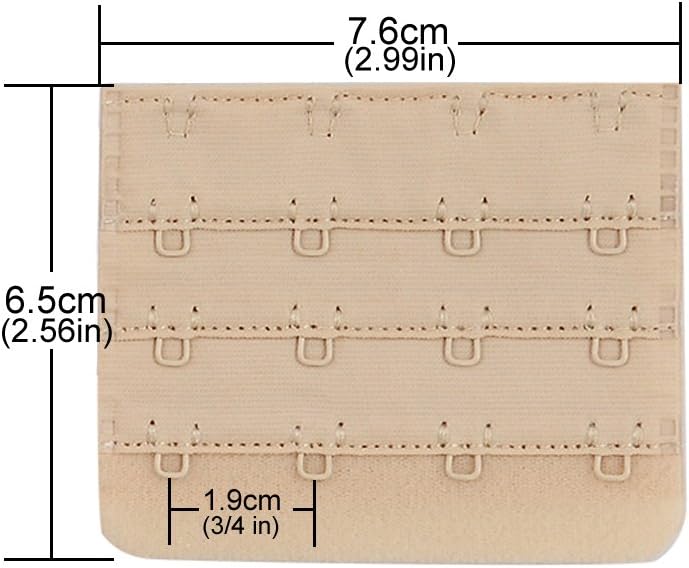 Closecret Women's Nylon Bra Extender Multi-size Brassiere Strap Extension - Image 2