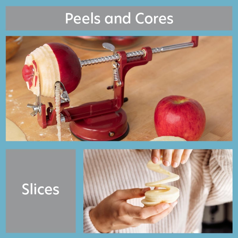 CucinaPro Apple Peeler and Corer - Durable Heavy Duty Chrome Cast Iron w Powerful Countertop Suction, Hand Crank for Fruits, Potatoes or Veggies, Picking Season- Pie Dessert Baking, Must Have Kitchen Essential  - Image 3