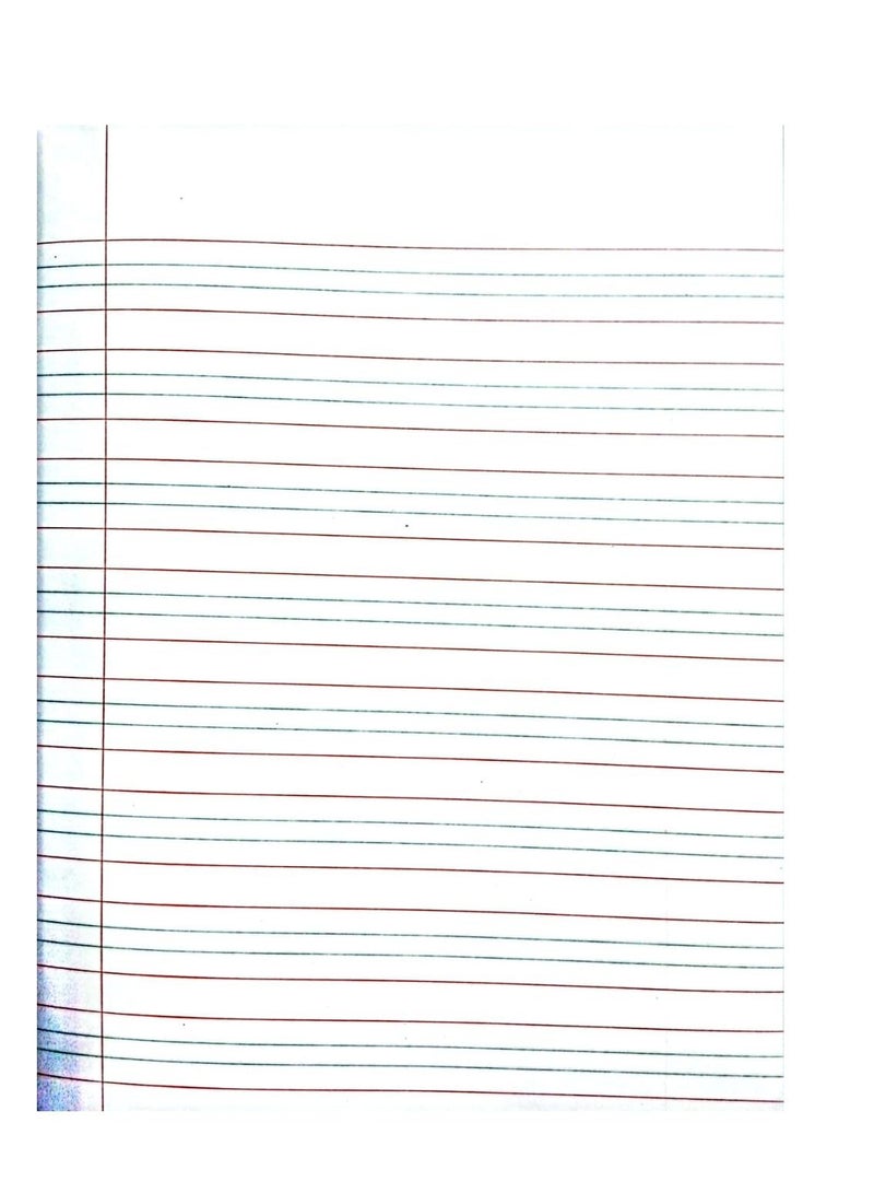 paperline دفتر تمارين مسطرة مكون من 6 قطع و4 أسطر باللغة الإنجليزية، 100 ورقة باللون الأحمر - Image 3