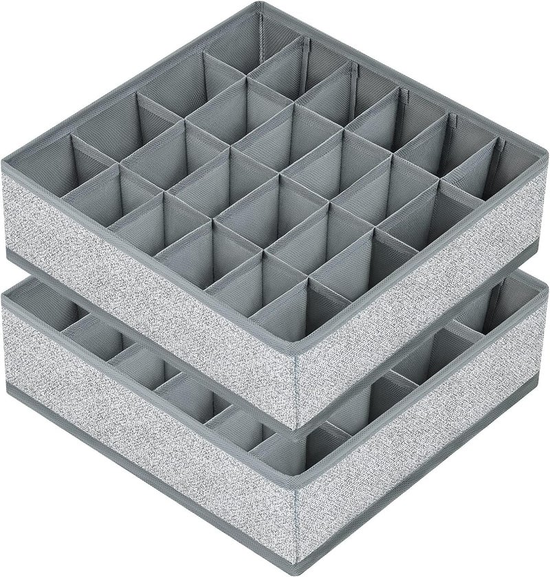 Adrohai Sock and Underwear Drawer Organizer Dividers Fabric Foldable Closet Organizers and Storage Boxes for Storing Baby Clothes Storage Bins for Socks Underwear Ties Pack of 2 Medium - Image 1