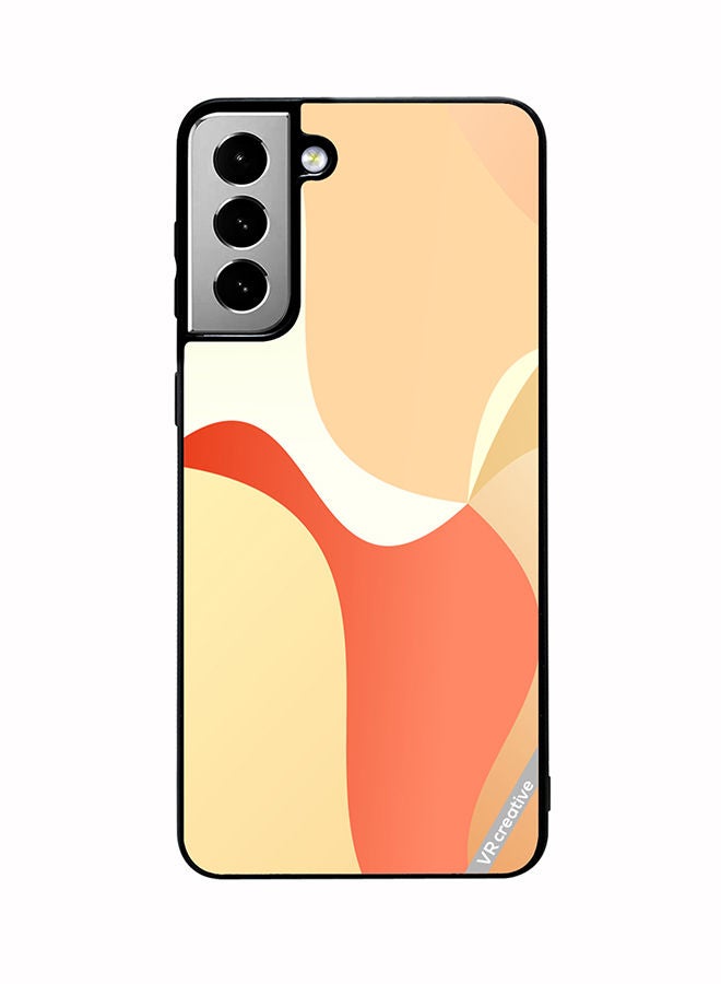 VR CREATIVE Protective Case Cover For Samsung Galaxy S21 FE 5G Light Orange Abstract Cambered Design Multicolour - Image 1
