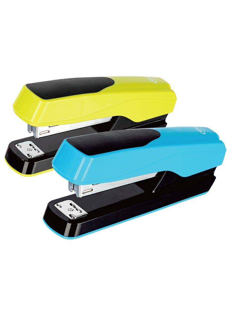 Deli E0427 Stapler 1 piece, 25 Sheets Capacity Compatible with 24/6 and 26/6 Staples White/Blue/Green 鈥?For Office Use - Image 1