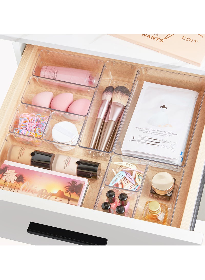 Vtopmart 26 PCS Clear Plastic Drawer Organizers Set, 4-Size Versatile Bathroom and Vanity Storage Bins - Image 5