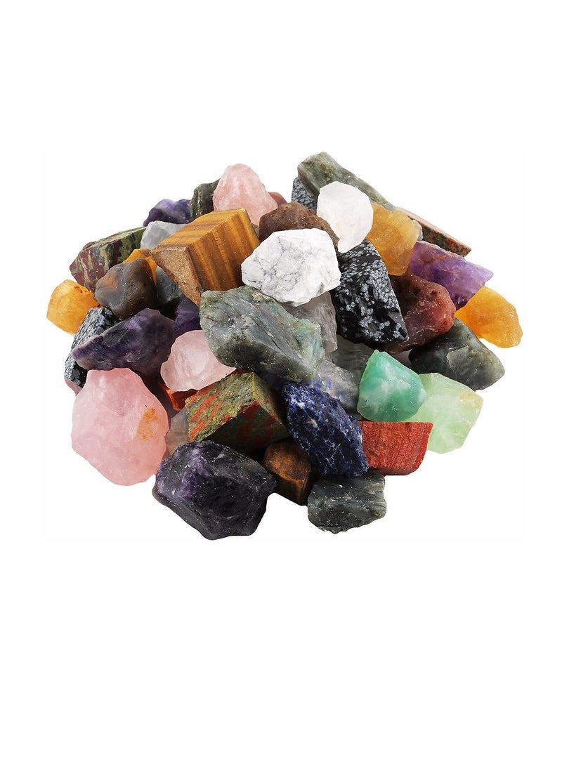 Excefore 1 رطل من بلورات خام طبيعية خام من الأحجار الخام المستخدمة في بلورات الشفاء، والتدحرج، والصقل، والتلميع، والنحت، ولف الأسلاك، وعلاج بلورات الريكي، والأحجار المختلطة الملونة - Image 2