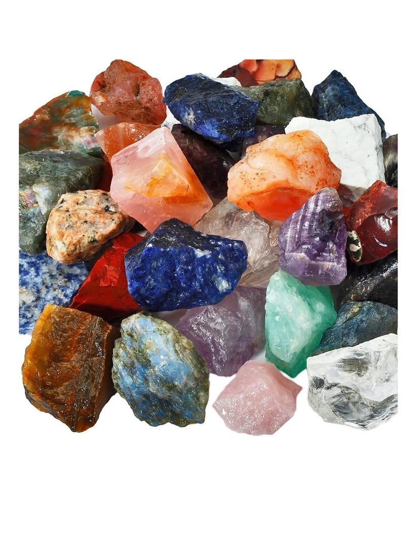Excefore 1 رطل من بلورات خام طبيعية خام من الأحجار الخام المستخدمة في بلورات الشفاء، والتدحرج، والصقل، والتلميع، والنحت، ولف الأسلاك، وعلاج بلورات الريكي، والأحجار المختلطة الملونة - Image 4