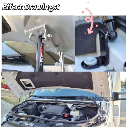 TSUBASA Lift Supports for Mercedes-Benz Sprinter 907 910 VS30 2018-2024 Front Bonnet Hood Modify Gas Struts Shock Dampers Spring Rod 2PCS (Normal Black) - Image 2