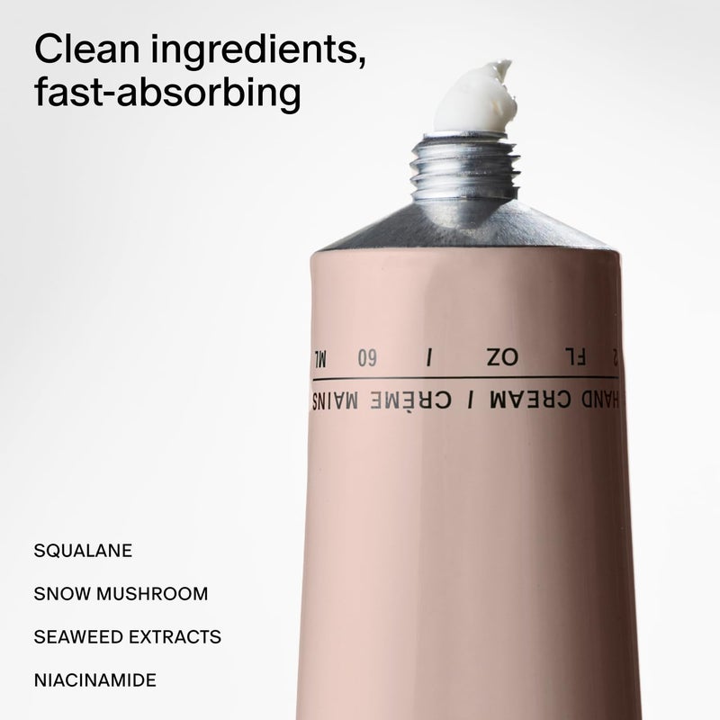 Salt & Stone كريم يد ملح وحجر للنساء والرجال | زعفران وأرز | يرطب، يغذي وينعم البشرة | يستعيد اليدين الجافتين والمتشققتين | سريع الامتصاص | خالي من القسوة ونباتي (2 أونصة سائلة) - Image 1