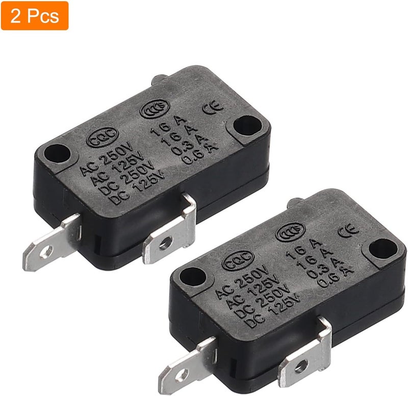 QUARKZMAN Microwave Oven Door Switch Oven Micro Switch Replacement Parts 16A for Microwave Rice Cooker 2 Normally Closed Black Pack of 2 Stain resistant - Image 3