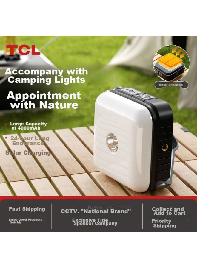 Tcl Outdoor Camping Light, Ultra-long Tent Lamp, Long-lasting Atmosphere Lamp, Rechargeable Emergency Light, Home Solar-powered Lighting Lamp - Image 1