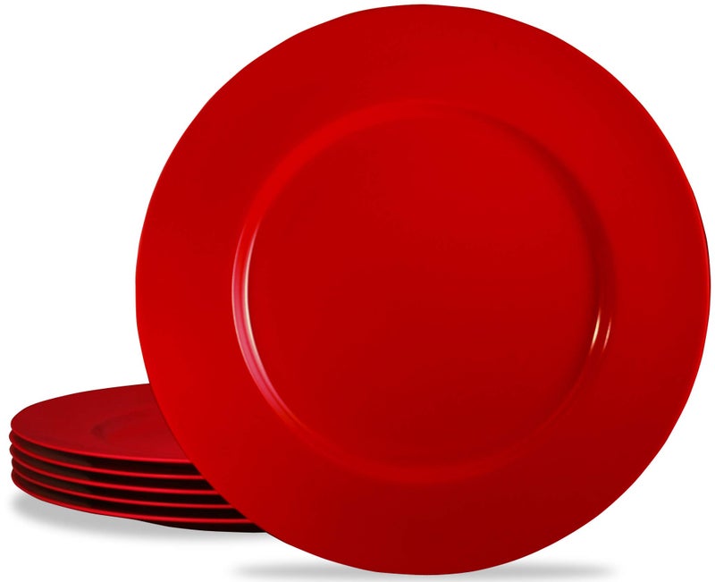 Reston Lloyd Calypso Basics by Reston Lloyd Melamine Dinner Plate, Set of 6, Red - Image 1