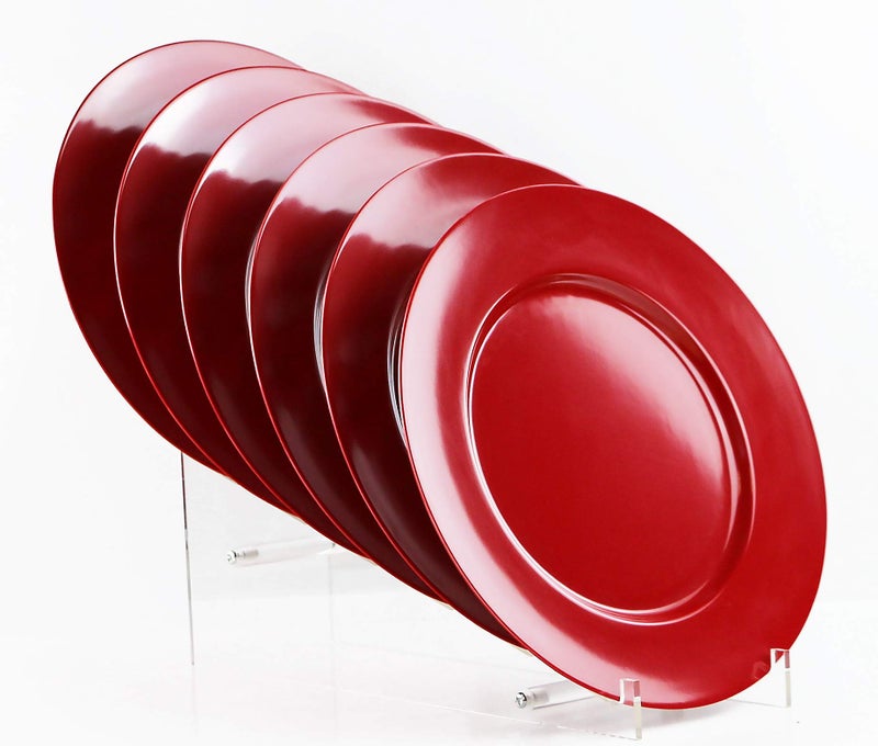 Reston Lloyd Calypso Basics by Reston Lloyd Melamine Dinner Plate, Set of 6, Red - Image 2