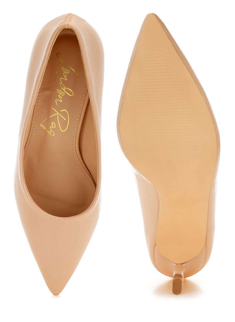 London Rag Pointed Toe Fantasy Heel Pumps in Beige  - Image 4