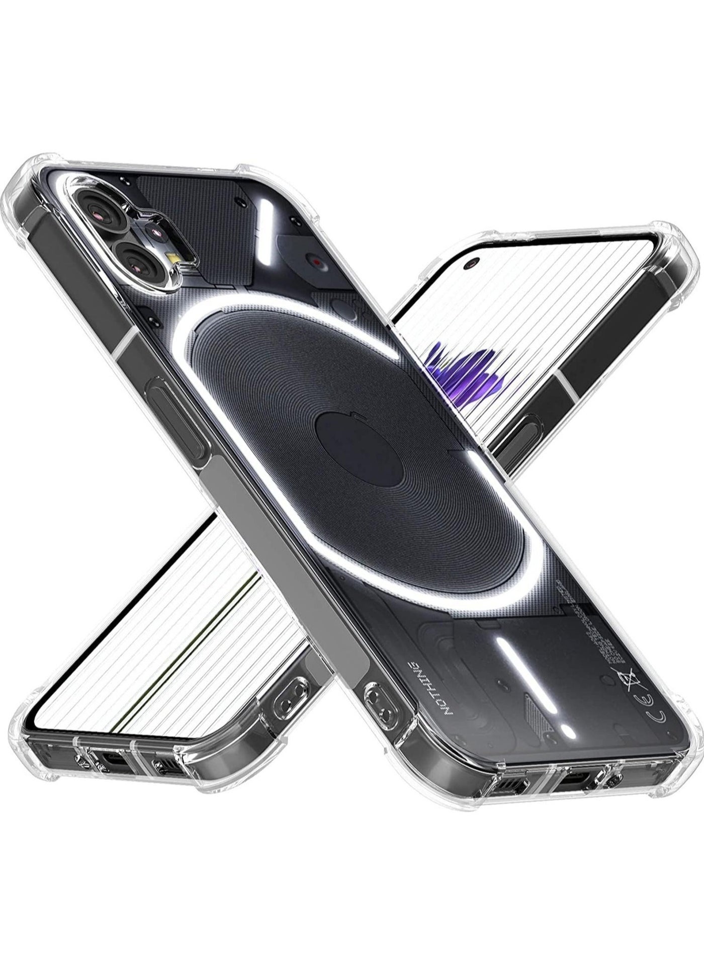 Case for Nothing Phone 1 Case Cover Clear Back Air Cushion Soft Silicone Shockproof Anti-Scratch Protective Bumper Shell Corner for Nothing Phone