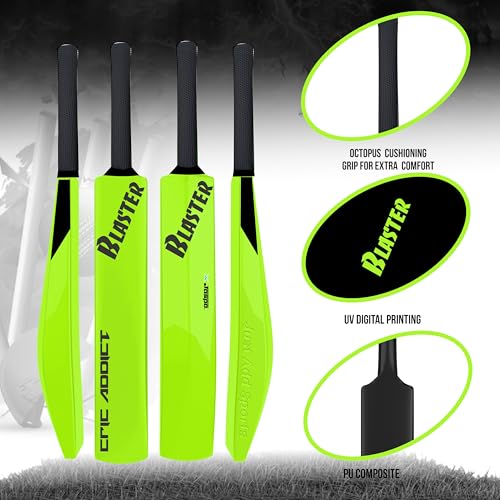 Jaspo Cric Addict Blaster Plastic Cricket Bat Size 5 for Kids,Juniors,Youth,Children (Bat Height-30 Inches) (Plastic Bat Size-5, Neon) - Image 3