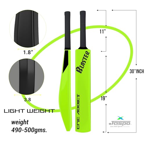 Jaspo Cric Addict Blaster Plastic Cricket Bat Size 5 for Kids,Juniors,Youth,Children (Bat Height-30 Inches) (Plastic Bat Size-5, Neon) - Image 4