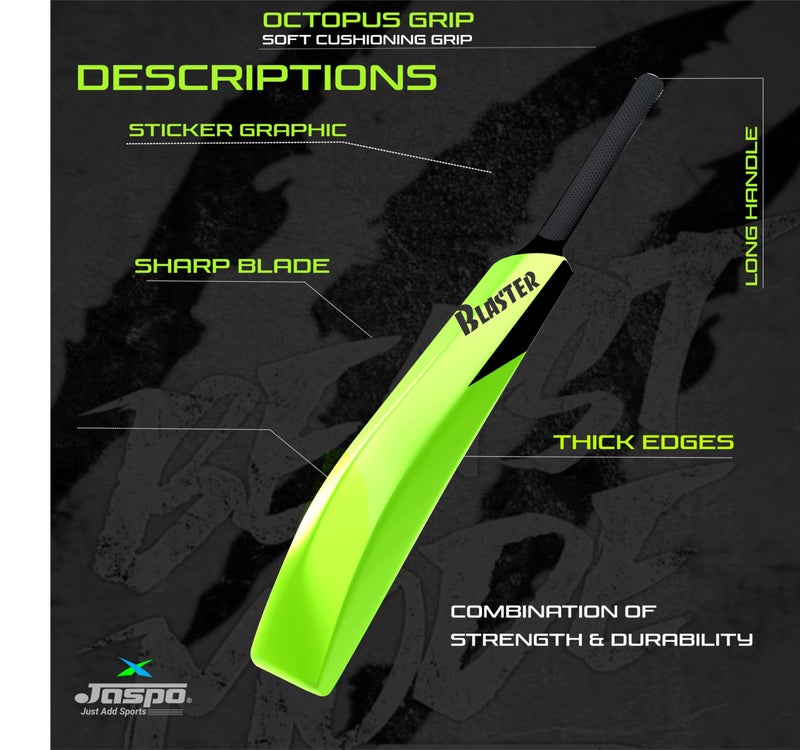 Jaspo Cric Addict Blaster Plastic Cricket Bat Size 5 for Kids,Juniors,Youth,Children (Bat Height-30 Inches) (Plastic Bat Size-5, Neon) - Image 5