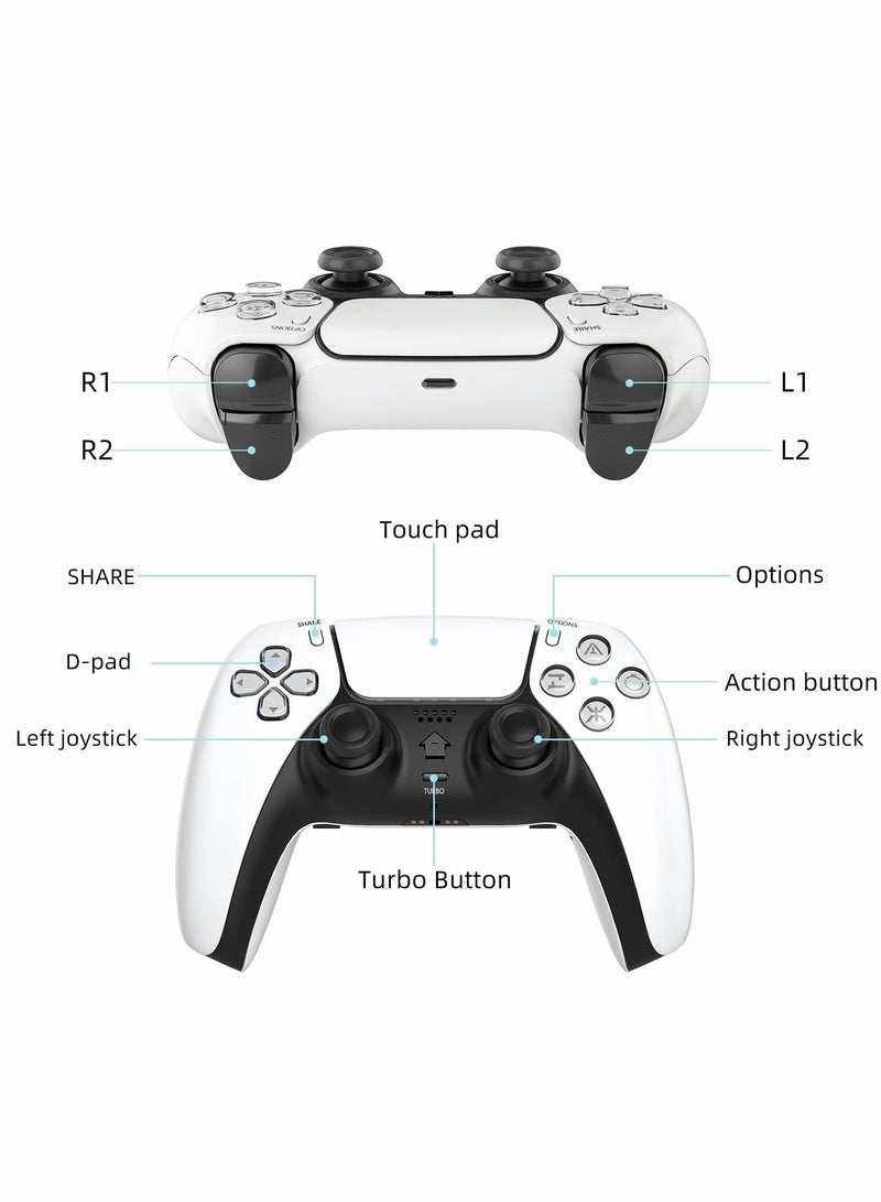 كاست ويف وحدة تحكم ألعاب متوافقة مع PS4/Pro/Slim/Android/PC، وحدة تحكم لاسلكية مع مكبر صوت مدمج، مقبس سماعة رأس ستيريو، اهتزاز مزدوج، زر تشغيل توربو تلقائي، مستشعر حركة 6 محاور - Image 2