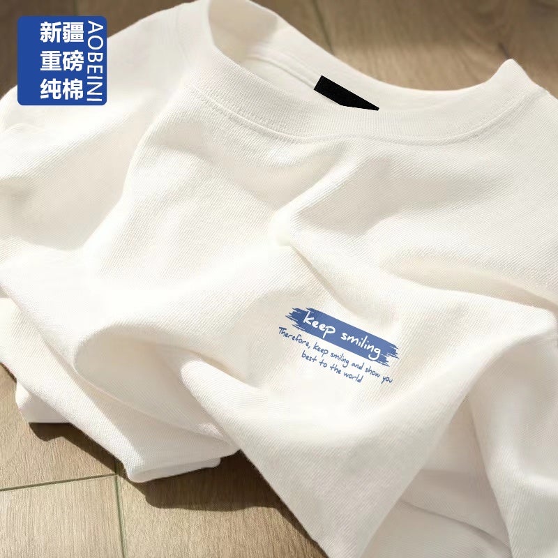 White Short-Sleeved T-Shirt For Women 2024 Slim Large Size Pure Cotton Bottoming Half-Sleeved Top Ins Clothes T-Shirt - Image 1