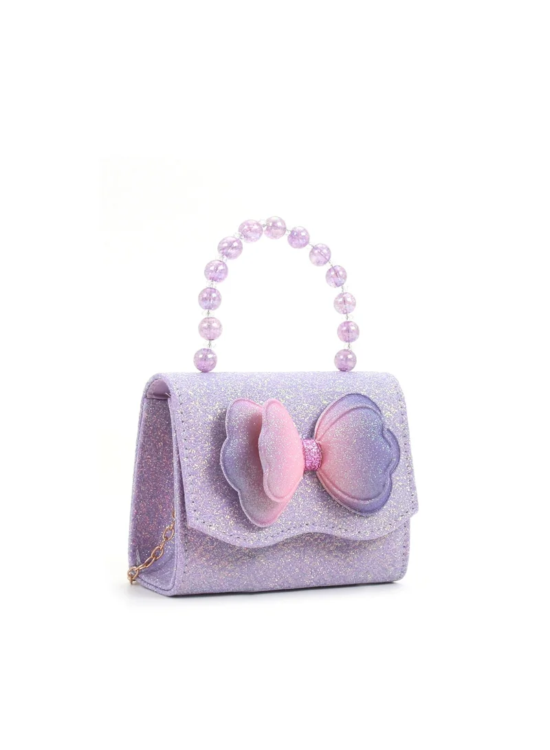 بيداني Sparkly Amethyst Glitter Bow Mini Purse