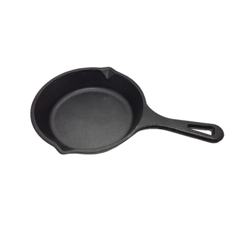 Pre-Seasoned Cast Iron Skillet, 20 cm, Black
