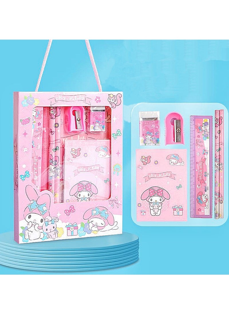 Generic - 6 Piece Stationery Set Sanrio Children's stationery Gift Set back-to-school gift set for students to learn Melody Pencil Ruler - Image 1