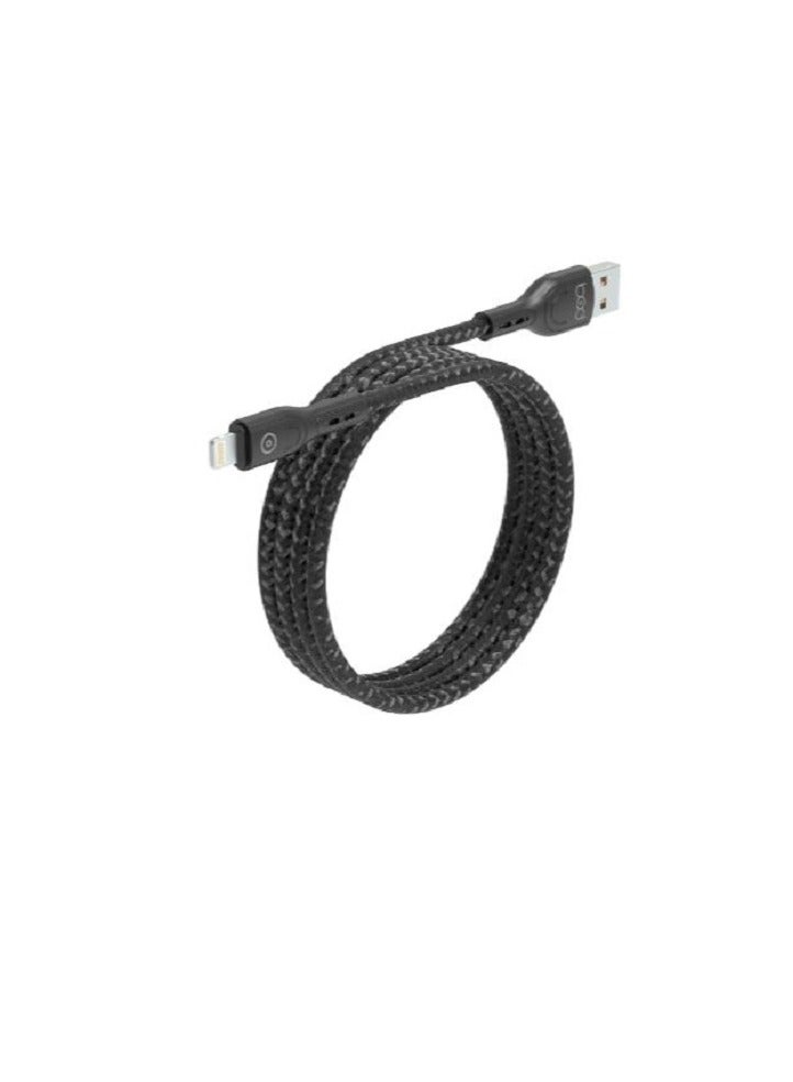 BOD iPhone cable, 2 meters, black fabric, Bod brand - Image 4