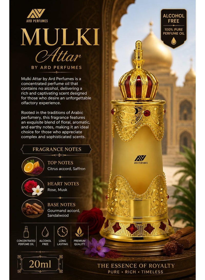 Ard Perfumes Mulki Attar Concentrated Perfume Oil (CPO), Alcohol-Free Arabic Fragrance for woman , 20ml - Image 3