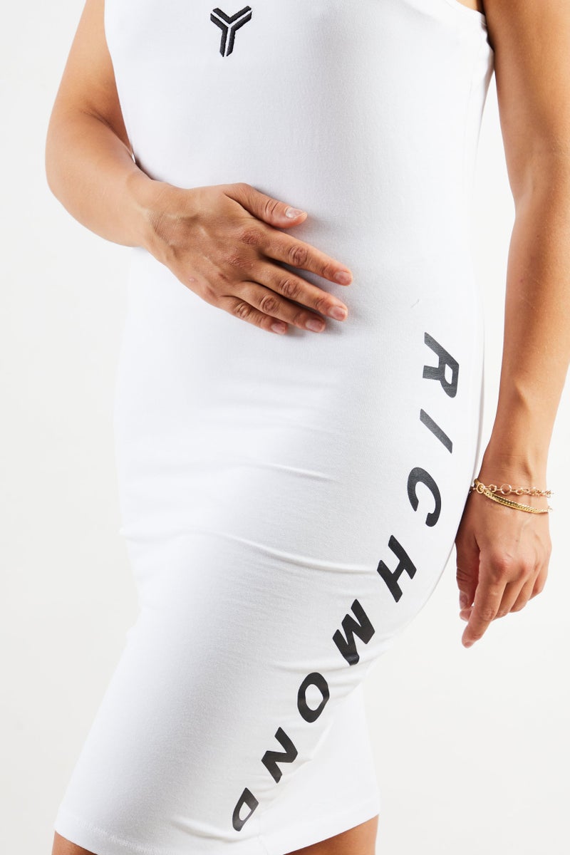 JOHN RICHMOND Women Brand Logo Casual Mini Dress, White - Image 3