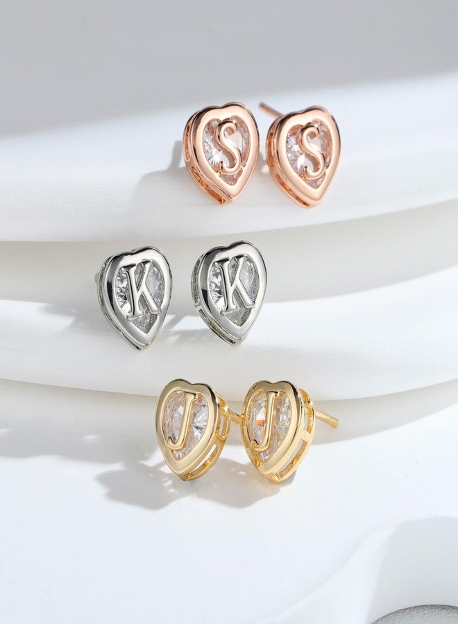 IEFWELL Earrings for Women Girls - Stud Earrings Heart Initial A Letter Stud Earring Jackets, Hypoallergenic Earring for Piercing Gifts for Women Trendy Jewelry - Image 5