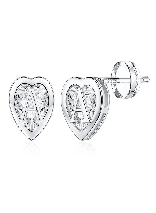 IEFWELL Earrings for Women Girls - Stud Earrings Heart Initial A Letter Stud Earring Jackets, Hypoallergenic Earring for Piercing Gifts for Women Trendy Jewelry - Image 1