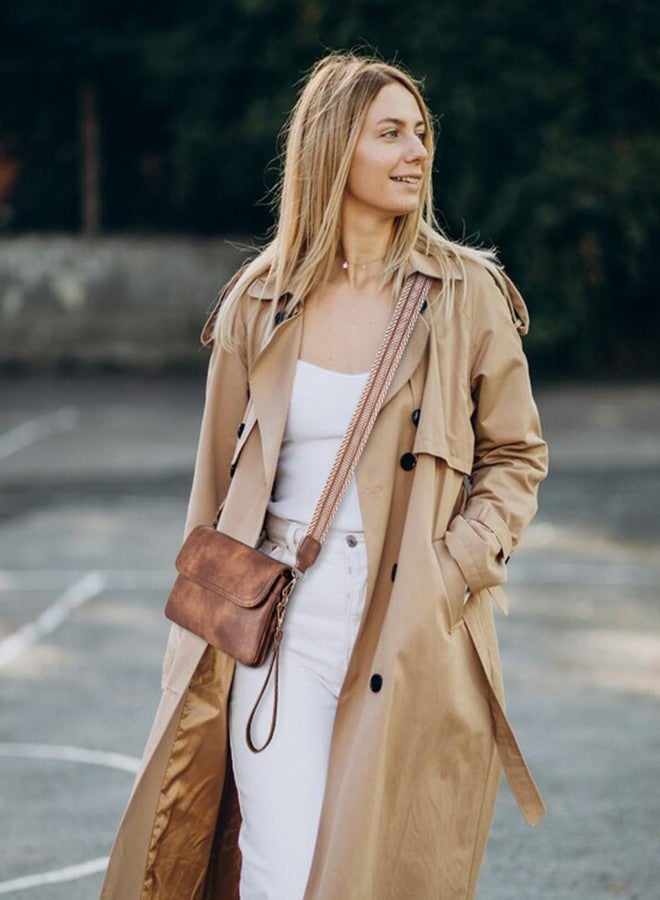 CHOLISS حقائب كروس صغيرة من تشوليس للنساء، محافظ معصم للنساء، حقيبة يد أنيقة من الجلد النباتي للهاتف، حقيبة يد للسفر، لون بني كاجوال - Image 2