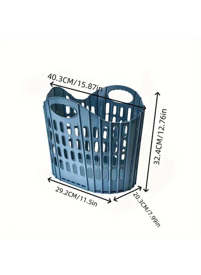 Large Grey Foldable Laundry Basket With Wall Mount Portable Multi Compartment Storage For Home And Bathroom - Image 4
