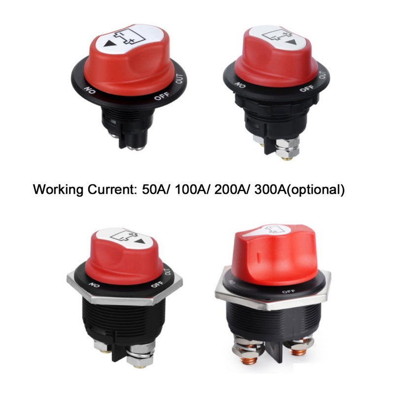 Battery Disconnect Switch 200A Brass Silver-Plated Screw Battery Switch - Sturdy Nylon Body Battery Disconnect Master for Car Truck RV Marine Boat ATV Vehicle - Image 2