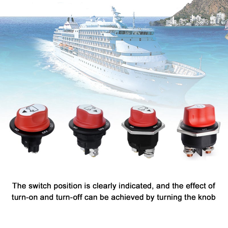 Battery Disconnect Switch 200A Brass Silver-Plated Screw Battery Switch - Sturdy Nylon Body Battery Disconnect Master for Car Truck RV Marine Boat ATV Vehicle - Image 4