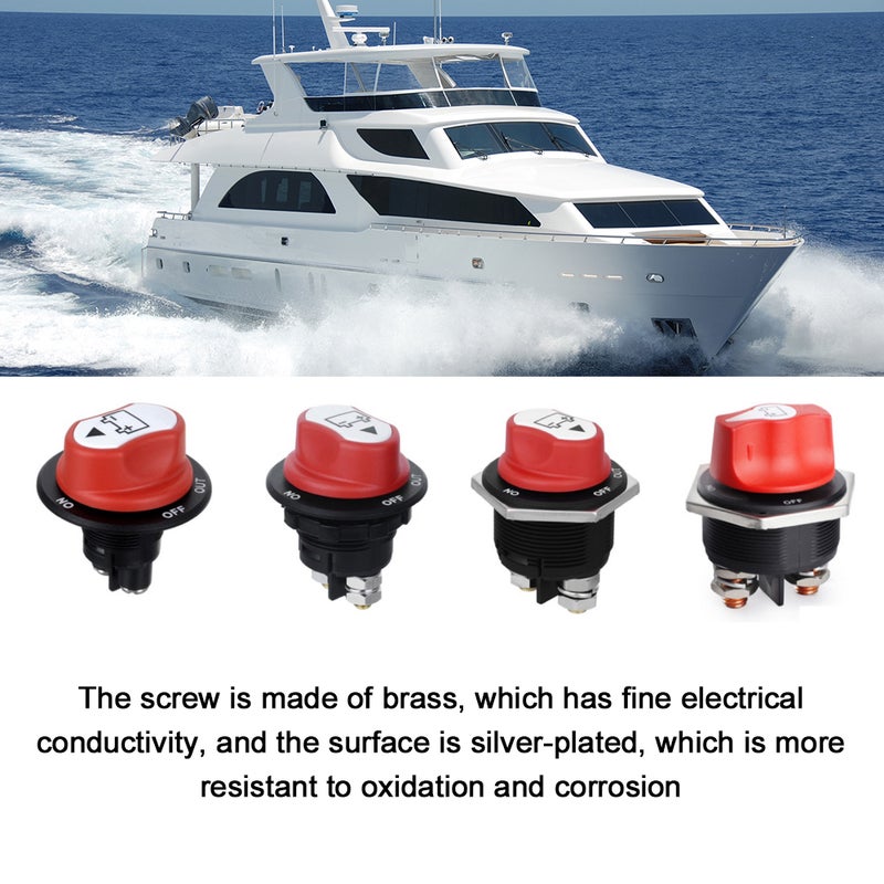 Battery Disconnect Switch 200A Brass Silver-Plated Screw Battery Switch - Sturdy Nylon Body Battery Disconnect Master for Car Truck RV Marine Boat ATV Vehicle - Image 5