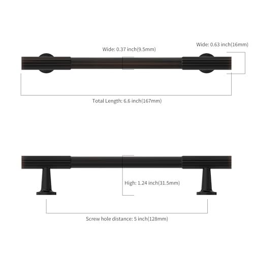 KNOKLOCK 10 Pack 5 Inch128mm Kitchen Cabinet Handles Oil Rubbed Bronze Cabinet Pulls Kitchen Cabinet Hardware Drawer Pulls for Cupboard Wardrobe - Image 3
