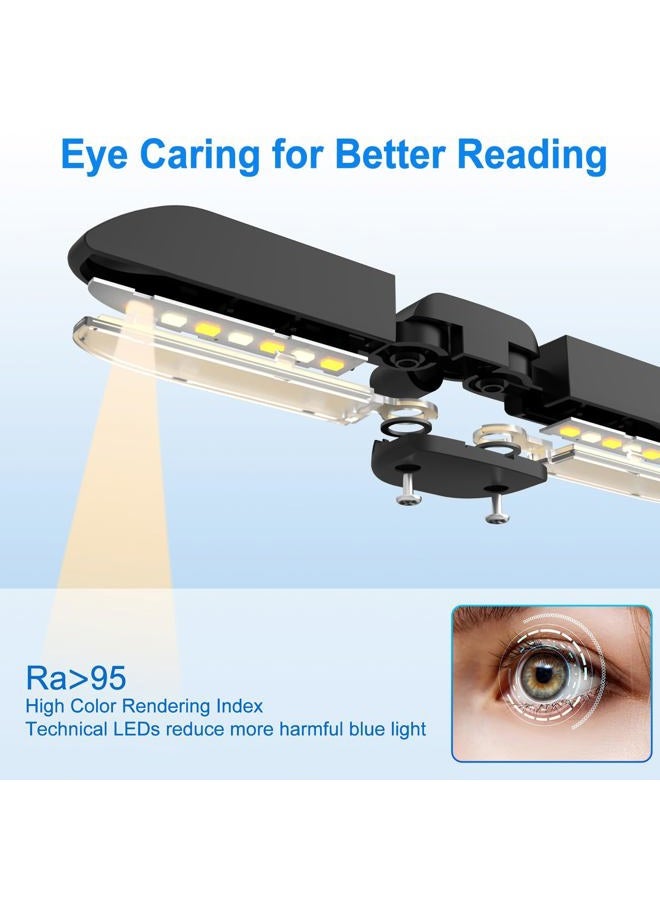 Vekkia 14 LED Rechargeable Book-Light for Reading at Night in Bed,Warm/White Reading Light with Clamp,180°Adjustable Mini Clip on Light,Lightweight Eye Care Book Light Perfect for Readers & Kids - Image 2