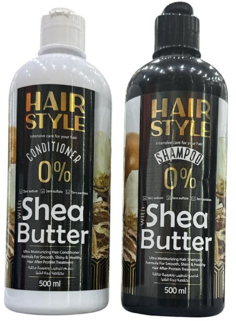 Hair Style Shampo And Conditioner With Shea Butter 2x500 ml - Image 1